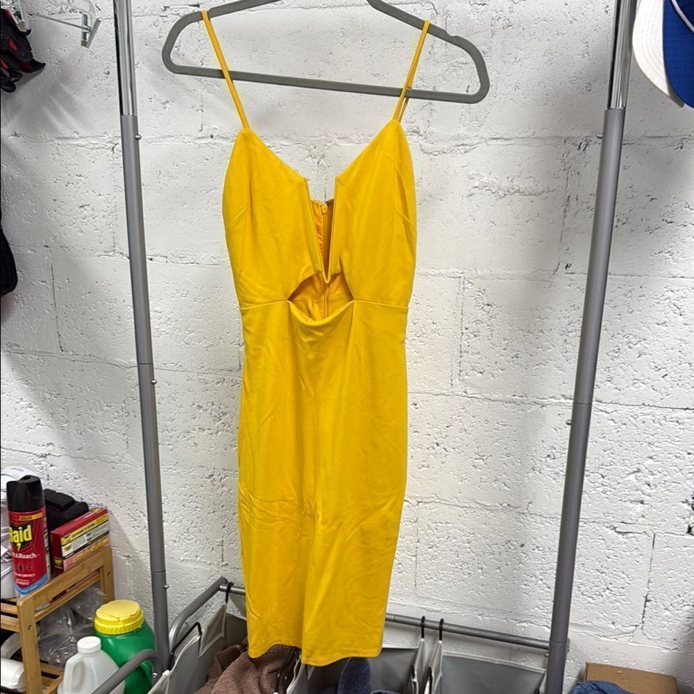 NBD Yellow Tie Front Sundress - YELLOW - NBD - Size Small -